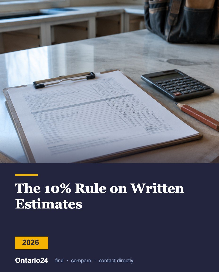 Ontario 10 per cent rule on written estimates 2026 guide cover